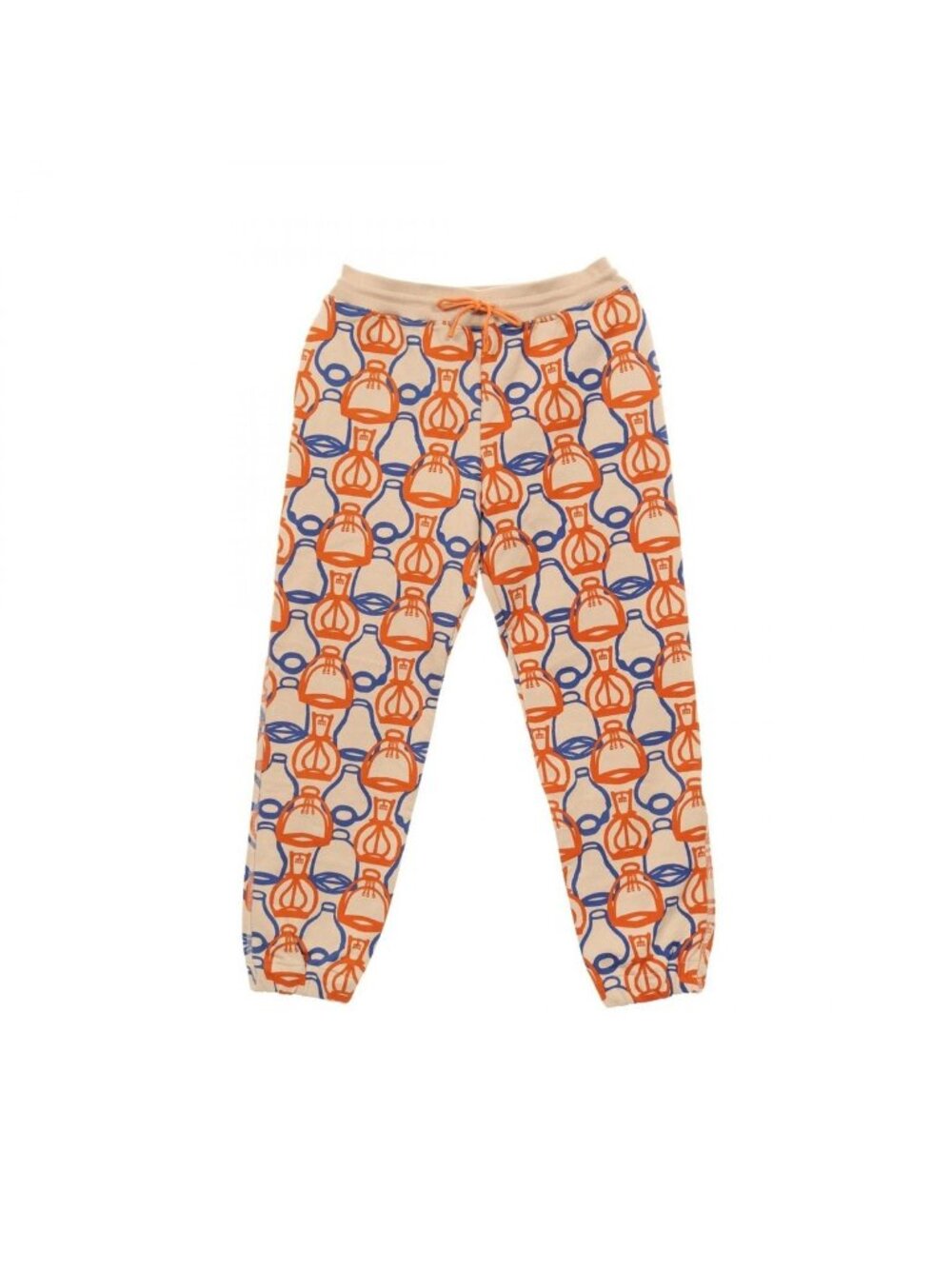 Hermes Pants Fantaisie D'etriers 3 E4400 Di Beige Orange Blue Cotton Jogging